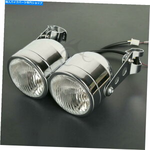 N[p[c X|[c̎]Ԃ̊XH퓬@̂߂̃NcCfAtgwbhCguPbgtBbg Chrome Twin Dual Front Headlight Bracket Fit For Sport Dirt Bike Street Fighter