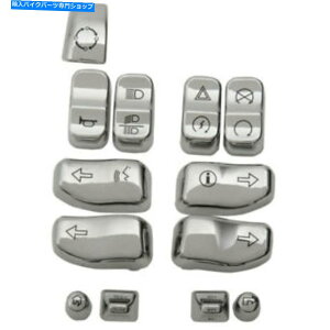 N[p[c hbON12s[Xnho[Rg[XCb`LbvZbgW /gK[n[[14-17 Drag Chrome 12 Piece Handlebar Control Switch Cap Set W/ Triggers Harley 14-17