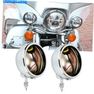 N[p[c yAI[goC4.5C`LEDtHOvCgn[[̂߂̃NnEWO Pair Motorcycle 4.5" Inch LED Fog Light Passing Lights Chrome Housing for Harley