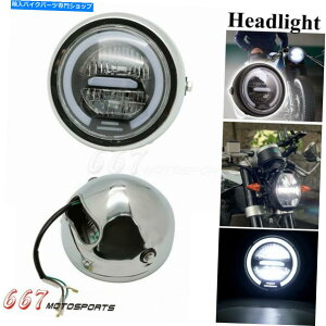N[p[c 6.5 "Harley Chotper Bobber̂߂Chrome Led̃wbhCgDRL HL / LOr[v 6.5" Chrome LED Daylight Headlight DRL HL/Lo Beam Lamp for Harley Chopper Bobber