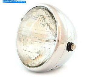 N[p[c 7 "JX^TCh}EgI[goCwbhCg - N - NA 7" Custom Side Mount Motorcycle Headlight - Chrome - Clear