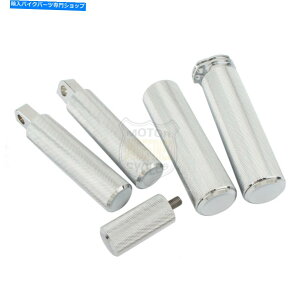 N[p[c Harley Cross Bones Dyna FXDF̂߂̃N񂾑̃yOVt^[PEG̎̃Obv Chrome Knurled Foot Pegs Shifter Peg Hand Grips For Harley Cross Bones Dyna FXDF