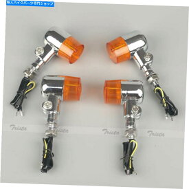 クロームパーツ 4倍16 LEDオレンジ色のユニバーサルオートバイターン信号ライトオレンジレンズクロム12V #w 4x 16 LED Amber Universal Motorcycle Turn Signal Light Orange Lens Chrome 12V #w