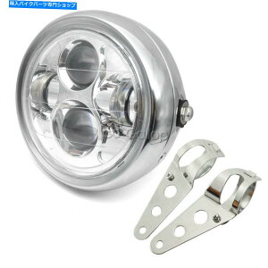 N[p[c 6.5 "gN[I[goCLEDwbhCgnC/[w /uPbgtBbgn[[JtF[T[ 6.5" Retro Chrome Motorcycle LED Headlight Hi/Lo W/Bracket Fit Harley Cafe Racer