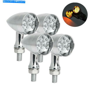 N[p[c XYLBoulevard̐N҂̂߂4x Chrome LED^[MCgS40 C90 M90 M109R 4X Chrome LED Turn Signal Lights For Suzuki Boulevard Intruder S40 C90 M90 M109R