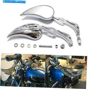 N[p[c n[[_rbh\XL Sportster 883 1200 Fatboŷ߂̃I[goCN[t[~[ MOTORCYCLE CHROME FLAME MIRRORS FOR HARLEY DAVIDSON XL SPORTSTER 883 1200 FATBOY
