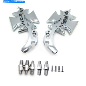 N[p[c }^NXt[N[rbgJX^jOAN~[jo[TtBbg Maltese Cross Flame Chrome Billet Custom Running Acrylic Mirrors Universal Fit