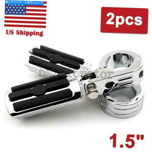 N[p[c Harley HighwayGWK[ho[pN[1.5 "1 1/2"tbgyO}EgLbg Chrome 1.5" 1 1/2" Foot Pegs Mounting Kit for Harley Highway Engine Guard Bars