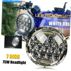 N[p[c Xg[gOCh\tgFLHX FLD̂߂7 "LEDvWFN^[NI[goC̃wbhCg 7" LED Projector Chrome Motorcycle Headlight for Street Glide Softail FLHX FLD