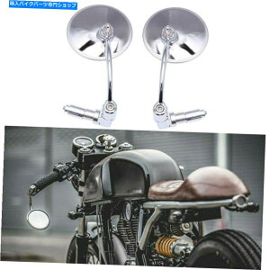 N[p[c NEhI[goC7/8 "BOBBER CAFE[T[̂߂̃o[Gh̃obNr[TCh~[ Chrome Round Motorcycle 7/8" Bar End Rearview Side Mirrors For Bobber Cafe Racer