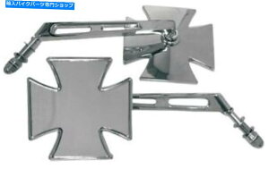 N[p[c NXvbgXetĂVEMGO 20-34861A}^̃NX_CLXg~[ NEW EMGO 20-34861A Maltese Cross Die-Cast Mirror with Chrome Split Stem