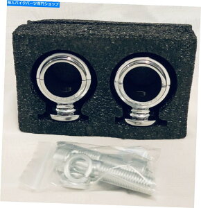 �N���[���p�[�c Chrome 1.5 ���b���E���h���C�U�[1.25�n�[���[���[�h�O���C�h�L���O�p�n���h���o�[�N�����v Chrome 1.5 Fat Round Risers 1.25 Handlebar Clamps for Harley Road Glide King