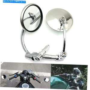 �N���[���p�[�c �z���_�X�Y�L�I�[�g�o�C7/8 �o�[�G���h���T�[�r���[�T�C�h�~���[�N�������E���h For Honda Suzuki Motorcycle 7/8 Bar End Rearview Side Mirrors Chrome Round�y���s�A���i�z