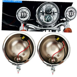 N[p[c n[[̂߂2{̃I[goC4.5 "C`LEDtHOvCg̃NnEWO 2x Motorcycle 4.5" Inch LED Fog Light Passing Lights Chrome Housing for Harley