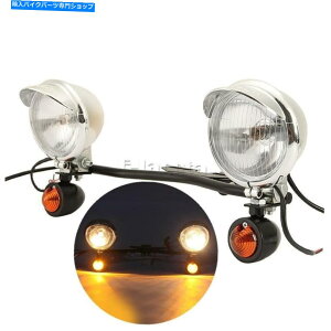 N[p[c N[jo[TI[goC̋쓮X|bg̃^[MCgo[ Chrome Universal Motorcycle Passing Driving Spot Fog Turn Signal Light Bar
