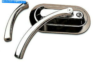 N[p[c V-Twinɂn[bg_rbh\̂߂̃rbgpȃXeNȉ~`̋ Oval Mirror with Billet Curved Stem Chrome for Harley Davidson by V-Twin