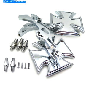 N[p[c JX^jOAN~[jo[TtBbg}^NXt[N[rbg Custom Running Acrylic Mirrors Universal Fit Maltese Cross Flame Chrome Billet