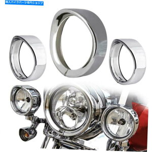 N[p[c Chrome 7 "Headlight + 4.5"ʉ߃v艮On[[̂߂̃gOoCU[Jo[ Chrome 7" Headlight+ 4.5" Passing lamp DECORATE TRIM RING VISOR COVER FOR HARLEY