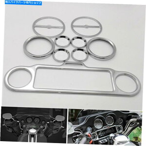 クロームパーツ クロムステレオアクセントスピードメータースピーカートリムリングセットハーリーウルトラクラシック Chrome Stereo Accent Speedometer Speaker Trim Ring Set For Harley Ultra Classic