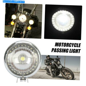 N[p[c n[[I[goĈ߂̃wbhCgvʉ߂2{NLED̓Vg̖ڂ̃X|bg̖ʉ߂ 2X Chrome LED Angel Eye Spot Fog Passing Head Light Lamp For Harley Motorcycle