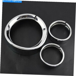 N[p[c Chrome 7 '' Headlight Trim Ring 4 1/2 ''tHOCggO̓c[Oflhtc Chrome 7'' Headlight Trim Ring 4 1/2'' Fog Light Trim Ring Fit For Touring FLHTC