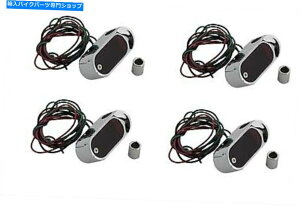 N[p[c ԂYtĂN[~j}[J[vZbgLED Harley-Davidson Chrome Mini Marker Lamp Set LED with Red Lens fits Harley-Davidson