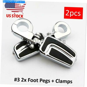 �N���[���p�[�c Harley-Davidson Touring Road King Street Glide CVO�̂��߂̃N�����t�b�g�y�O�̑��̑��̑��� Chrome Foot Pegs Footpegs For Harley-Davidson Touring Road King Street Glide CVO�y���s�A���i�z