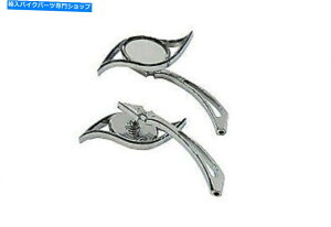 N[p[c V-Twinɂăn[[_rbh\̂߂̑sN Villain Mirror Set with Spear Stems Chrome for Harley Davidson by V-Twin