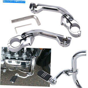 N[p[c n[[GWK[ĥ߂32mmN[nCEFC΂߂̃tbgyOyO}EgNv 32mm Chrome Highway Long Angled Footpeg Pegs Mount Clamp For Harley Engine Guard