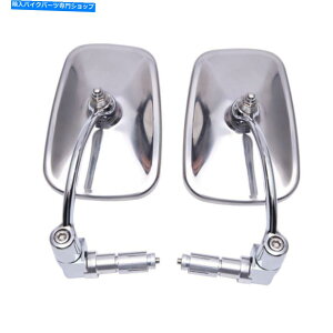 クロームパーツ 四角形7/8 "ハンドルバーエンドのバーエンドのバックサイドミラーのオートバイホンダヤマハ Rectangle 7/8" Handle Bar End Rearview Side Mirrors for Motorcycle Honda Yamaha