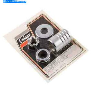 �N���[���p�[�c �R���j�[��2037-4�㕔�Ԏ��i�b�g�X�y�[�T�[�L�b�g�a�t���N���[���n�[���[�_�C�i2000-05�A�����J Colony #2037-4 Rear Axle Nut Spacer Kit Grooved Chrome Harley Dyna 2000-05 USA