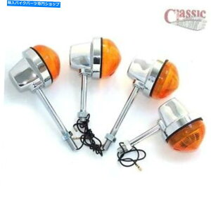 N[p[c 4 Lucas^CṽNς݃CWP[^̃Zbg - Triumph T140 Bonneville Set of 4 Lucas type chromed indicators - Triumph T140 Bonneville