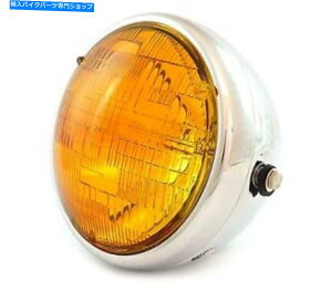 N[p[c 7 "JX^TCh}EgI[goC̃wbhCg - Chrome - ߐF 7" Custom Side Mount Motorcycle Headlight - Chrome - Amber