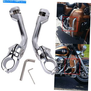 N[p[c Chrome 1-1 / 4 "n[[̂߂̒px̒߉\ȍHPEGS}EgNv Chrome 1-1/4" Long Angled Adjustable Highway Foot Pegs Mount Clamps For Harley