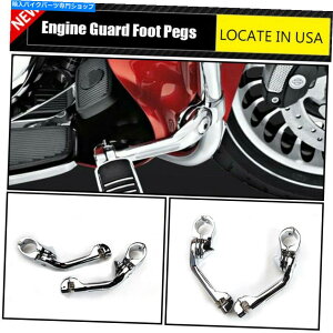 N[p[c n[[N[1-1 / 4 "̂߂̒p̂鍂HGWK[ho[PEG}EgLbg For Harley Chrome 1-1/4" Long Angled Highway Engine Guard Bar Foot Peg Mount Kit