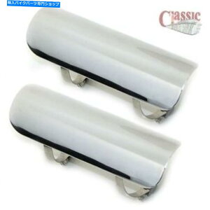 N[p[c TRIUMPH T100C TR6CɍœKȃNMV[h̃yA PAIR OF CHROME HEAT SHIELDS IDEAL FOR A TRIUMPH T100C TR6C