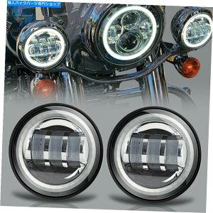 N[p[c n[[_rbh\[^[̂߂̃Cgvn2{4.5C`̃N[n[LEDX|bg̖̃v 2x 4.5Inch Chrome Halo LED Spot Fog Passing Light Lamp For Harley Davidson Moto