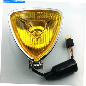 �N���[���p�[�c ���ߐF�̎O�p�`�̃I�[�g�o�C�̃w�b�h���C�g�I�[�g�o�C�̏��m�͂̃`���b�p�[�{�o�[�J�t�FCB Amber Triangle Motorcycle Headlight Motorcycle Cruiser Chopper Bobber Cafe CB