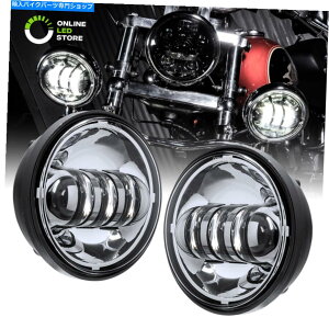 N[p[c Harley Davidson ElectraȂǂ̂߂̃vCgLbgʉ߂N[4.5 "OSRAM LEDtHOsOvCgLbg Chrome 4.5h OSRAM LED Fog Passing Lamp Light Kit for Harley Davidson El
