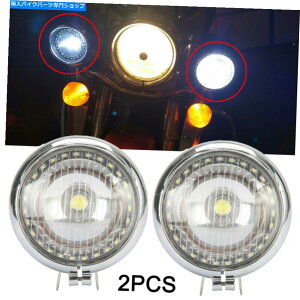 N[p[c n[[I[goĈ߂̃wbhCgvʉ߂N[LED̃GWFACX|bg̖n Chrome LED Angel Eye Spot Fog Passing Head Light Lamp For Harley Motorcycle