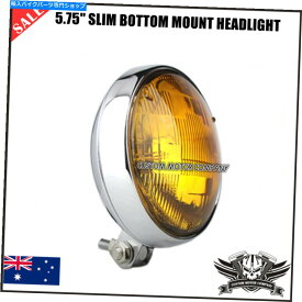 クロームパーツ クロームアンバーレンズ5.75 "スリムヘッドライトハーリーヤマハ川崎ホンダスズキカフェ Chrome amber lens 5.75" slim headlight Harley Yamaha Kawasaki Honda Suzuki cafe