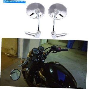 N[p[c Crusier Chopper Cafe Racê߂̃NEhI[goC7/8 "o[GhTCh~[ Chrome Round Motorcycle 7/8" Bar End Side Mirrors For Crusier Chopper Cafe Racer