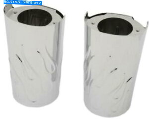 �N���[���p�[�c Chrome�t�H�[�N�X���C�_�[�J�o�[/�n�[���[�c�[�����OFLHT / FLHR / FLHX / FLTR 14-17 Chrome Fork Slider Covers w/ Flames for Harley Touring FLHT/FLHR/FLHX/FLTR 14-17�y���s�A���i�z