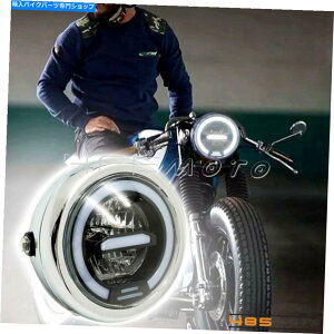 N[p[c 6.5 Cafe[T[̍ႢwbhvvWFN^[̂߂Motobike̋LED̃wbhCg 6.5 in Motobike Metal LED Headlight for Cafe Racer High Low Headlamp Projector