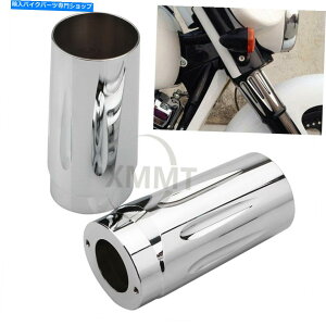 �N���[���p�[�c Harley Road King Tour Glide Flhx�pChrome CNC�t�H�[�N�X���C�_�[�u�[�c�J�o�[���̏� Chrome CNC Fork Slider Boot Cover Cow Bells For Harley Road King Tour Glide FLHX�y���s�A���i�z