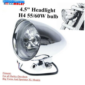 N[p[c ChromeI[goC4.5 "eۂTri-Bar Headlights Head Lamp for Harley Chopers Chrome Motorcycle 4.5" Bullet Tri-bar Headlights Head Lamp For Harley Choppers
