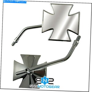 N[p[c oCNITI[goC̃oCNjo[T}^NXi10mmjN[~[iP ... Bike It Motorcycle Motorbike Universal Maltese Cross (10mm) Chrome Mirrors (P...