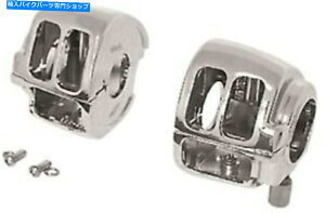 �N���[���p�[�c Chrome�n���h���o�[�R���g���[���X�C�b�`�n�E�W���O�L�b�gSportster Chrome Handlebar Control Switch Housing Kit for Softail Dyna Road King Sportster�y���s�A���i�z