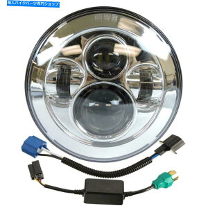 N[p[c 7C`̃I[goCLED̃wbhCgnC-LOr[NtBbĝ߂̃Xg[gOCh 7 inch Motorcycle LED Headlight Hi-Lo Beam Chrome fit for Street Glide