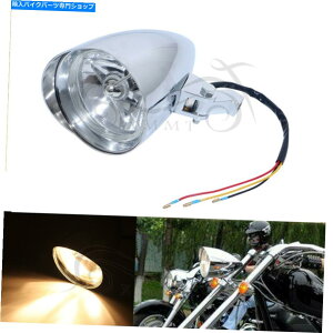 N[p[c Harley Sportster Bobber Chopper̂߂Chrome Visor̒eۂ̃wbhCgvH4 LED Chrome Visor Bullet Headlight Lamp H4 LED For Harley Sportster Bobber Chopper